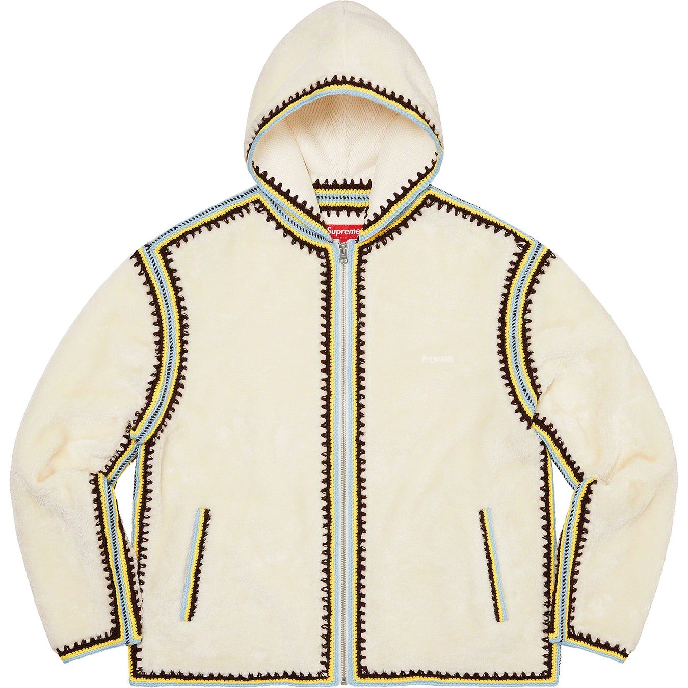 Crochet Edge Hooded Zip Up Top view 7